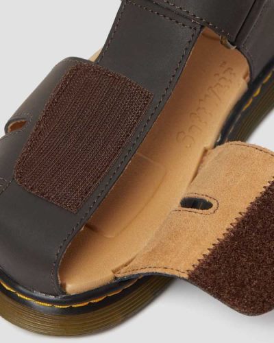 Sandalias Con Velcro Dr Martens Youth Moby Ii Wildhorse Cuero Para Niños DR1457G